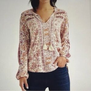 🌼 Lucky Brand Multicolor Paisley Blouse